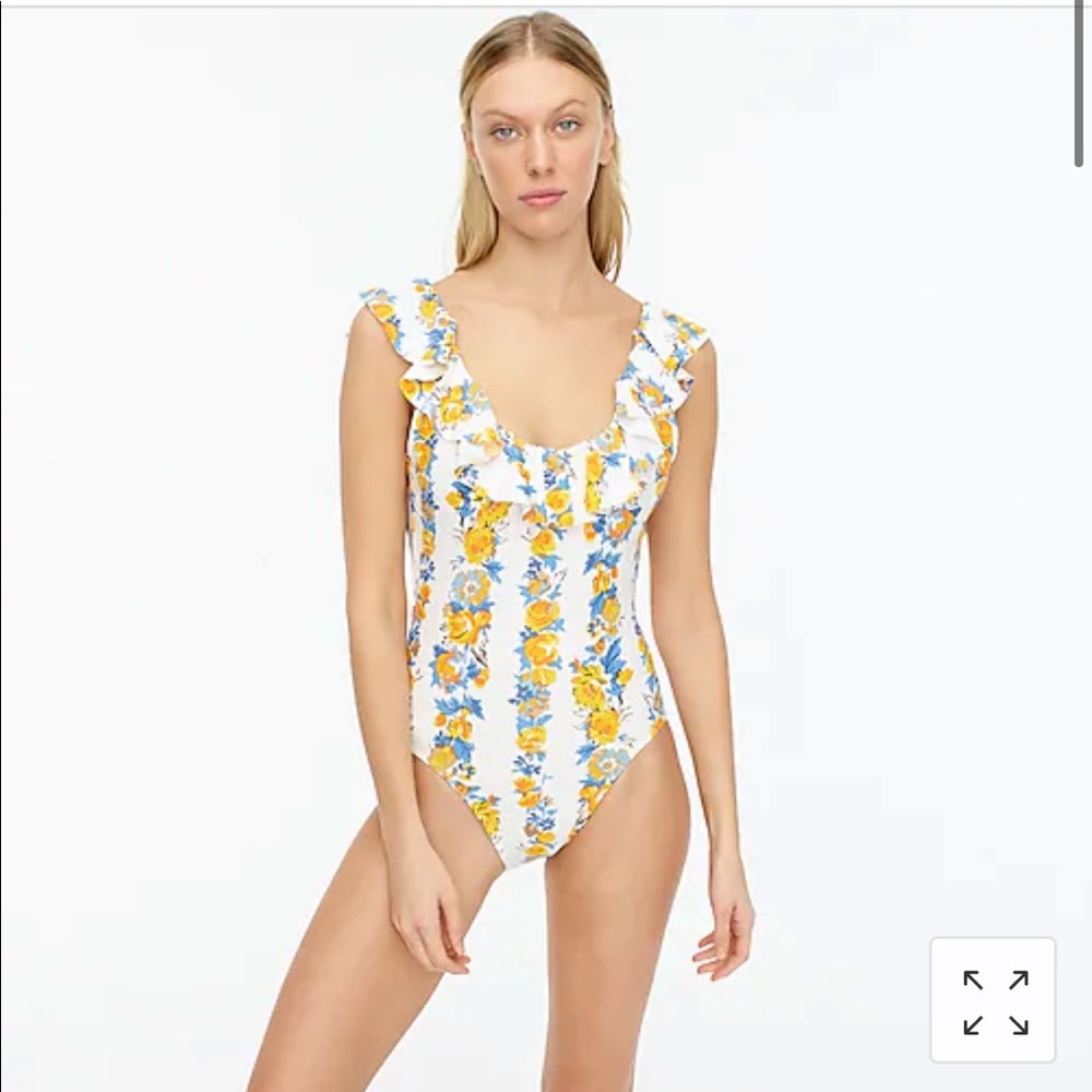 NWT J. Crew Ruffle Scoop-back One-Piece Swimsuit